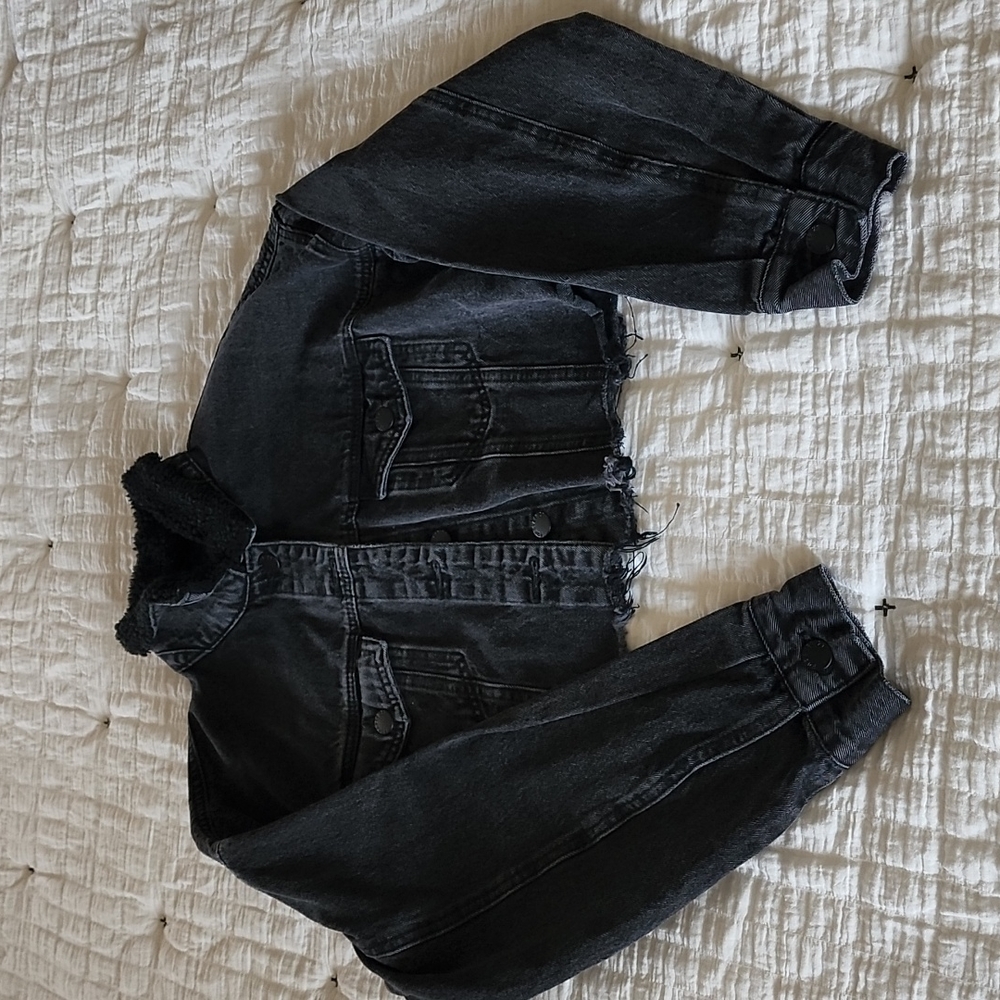 Crop top jeens jacket